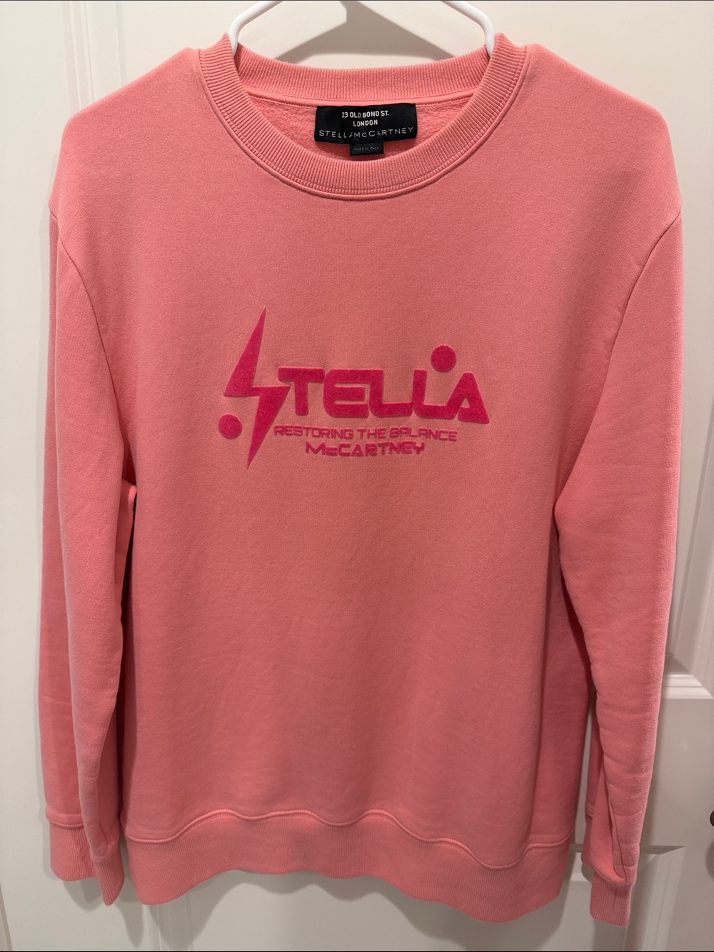 Stella McCartney Coral Pink Logo Crew Sweatshirt